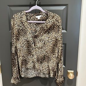 Topshop, leopard print blouse.  US Size 10.  100% Viscose